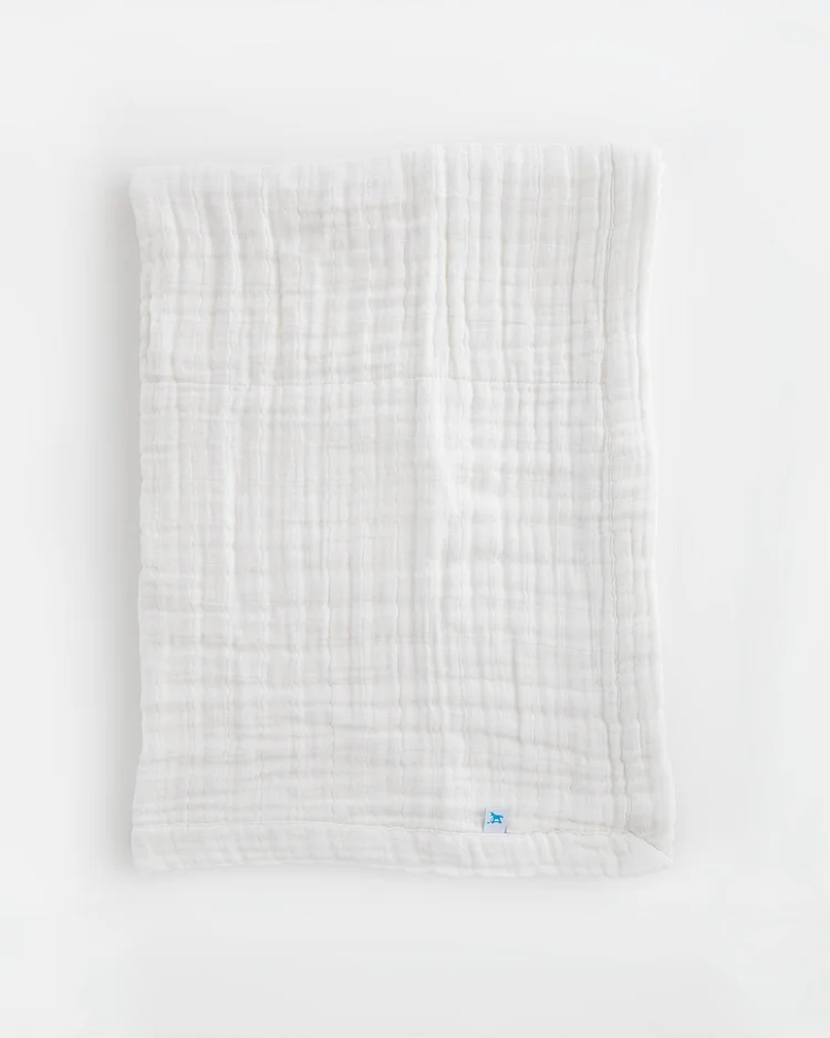 Cotton Muslin Baby Quilt - White