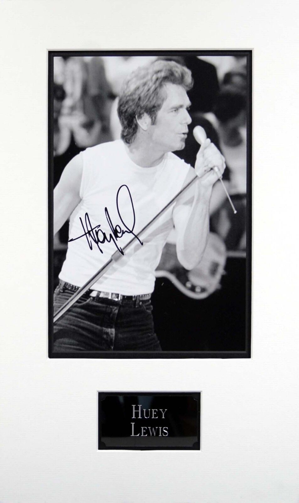 Huey LEWIS Signed & Mounted 12x8 Photo Poster painting AFTAL COA And the News Power of Love