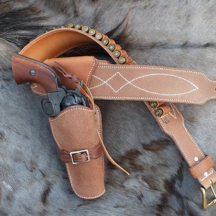 Clint Eastwood Rough Out Steel lined Walk & Draw Holster and Belt