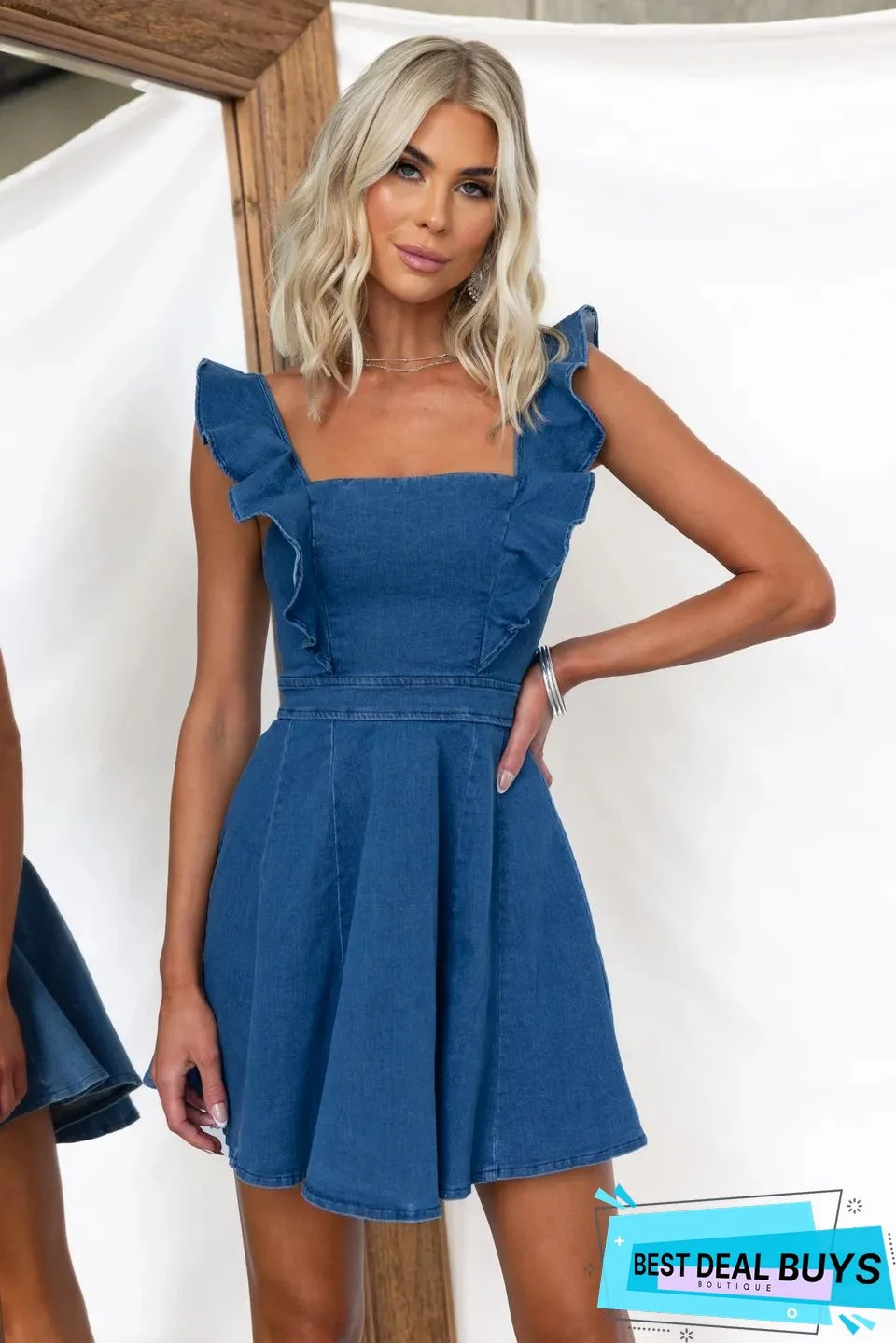 Falbala Denim Mini Dress