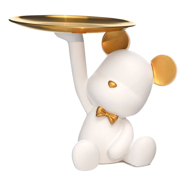 【Ornament】Home Decor Resin Ornaments-Key Storage Bear Tray gbfke