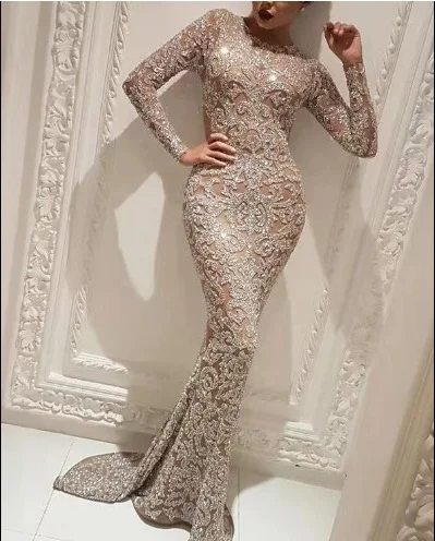 Uveng Uveng Spring New Women's Hot Long Sleeves Sexy Long Dress Dress Women