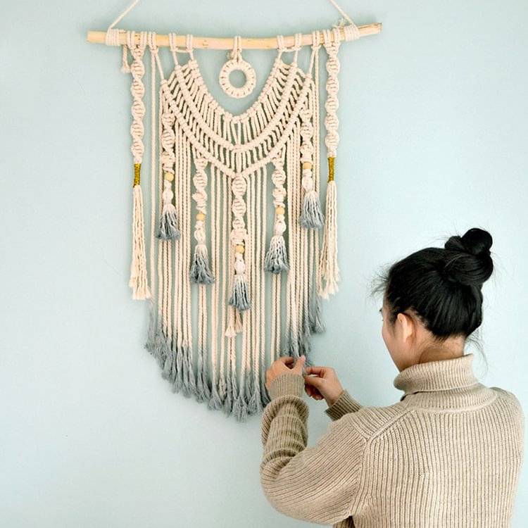 Woven Wall Hanging Macrame dream catcher Wall Hanging Large Above Bed Decor Neutral Wall Boho Home DecorTapestry Wall Hanging