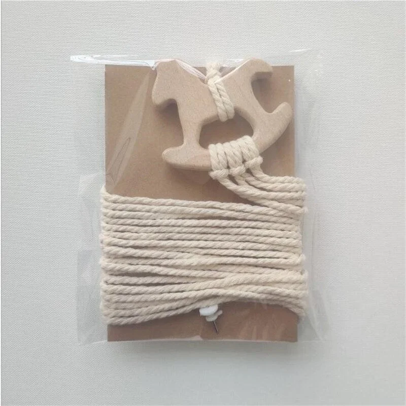 INS Nordic Wooden Baby Hair Clips Holder Cotton Rope Kids Girls Hairpin Storage Belt Photo Organizer Strip Wall Hanging Ornament