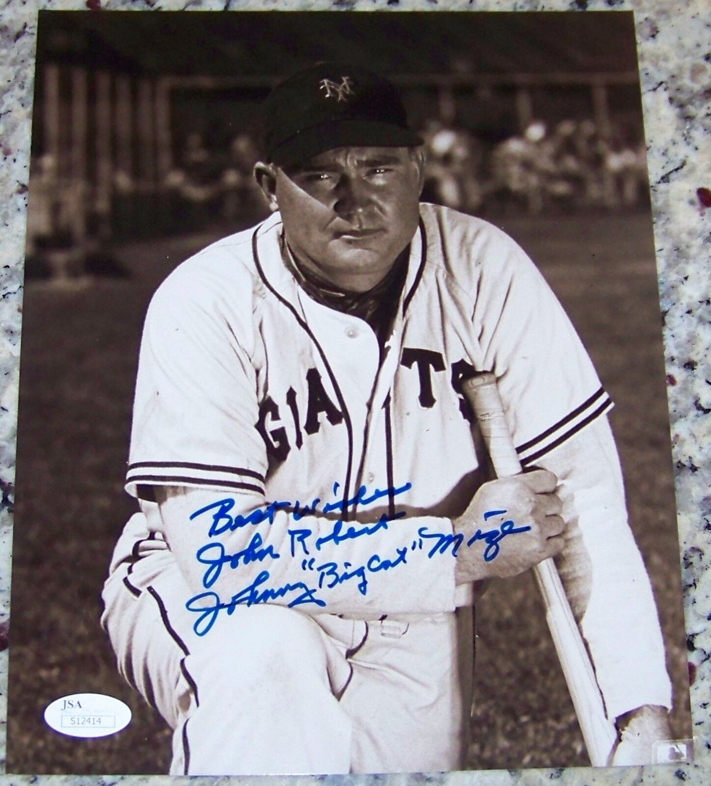 John Robert Johnny Big Cat Mize Signed Autographed 8x10 Baseball Photo Poster painting JSA COA!