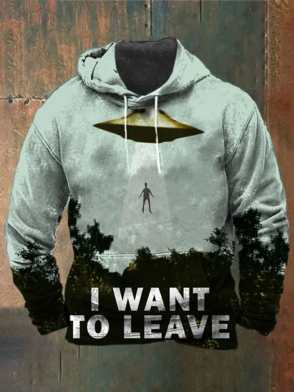 Unisex Alien Print Heavyweight Hoodies