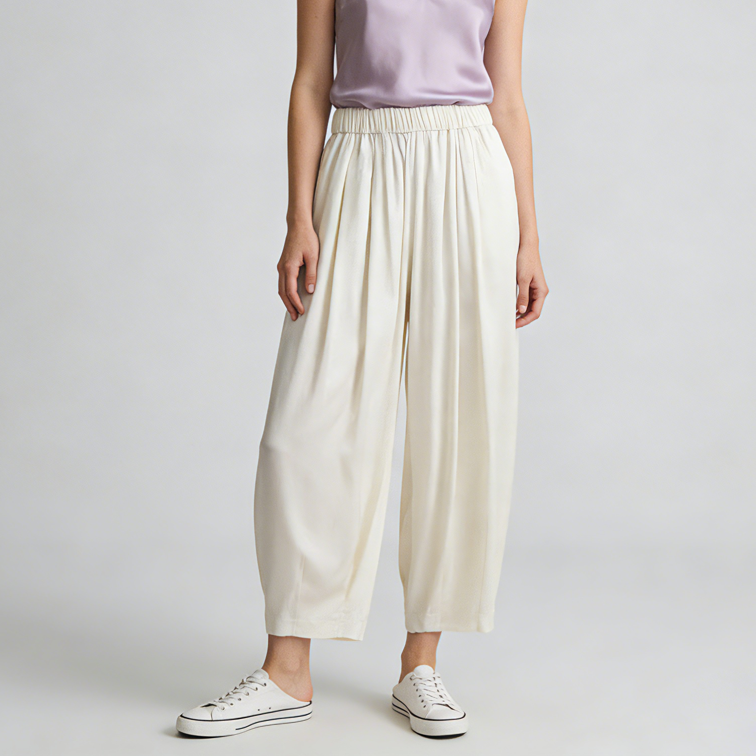 100% Mulberry Spun Silk Pants Tapered REAL SILK LIFE