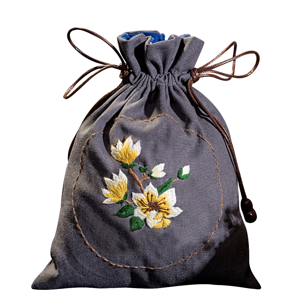 

Magnolia Flower - Cross Stitch Embroidery - Drawstring Wallet, 501 Original