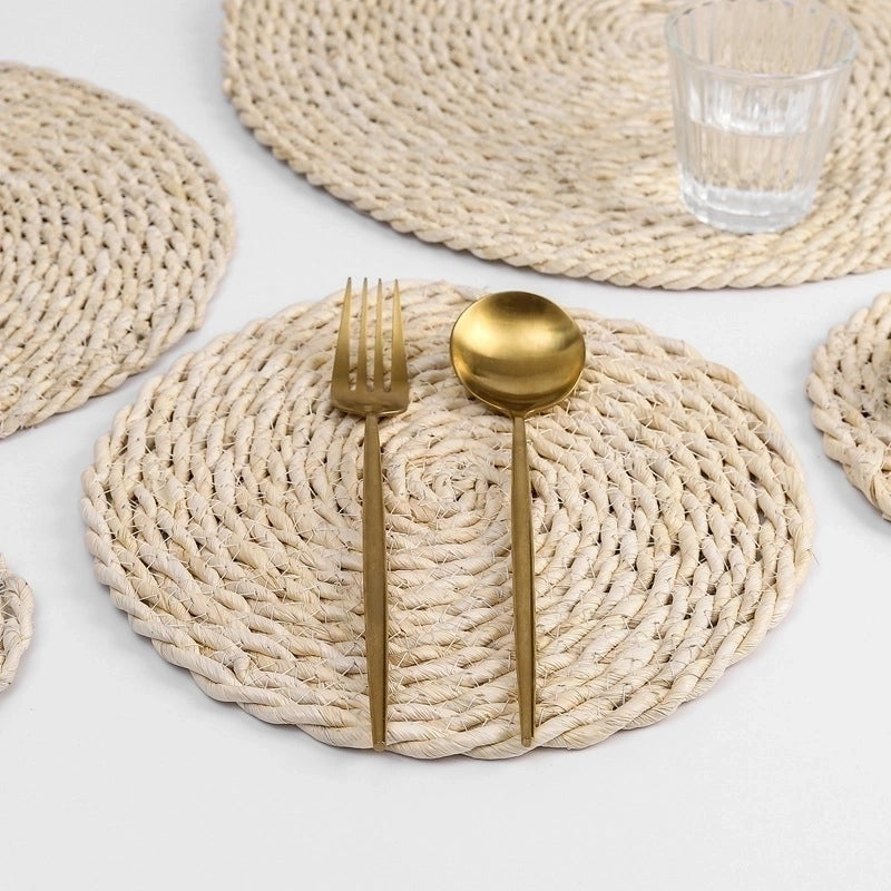 Fashion Solid Color Corn Husk Placemat