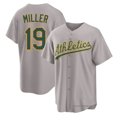 Men's Oakland Athletics #19 Mason Miller  Gray Home Limited Player Jersey