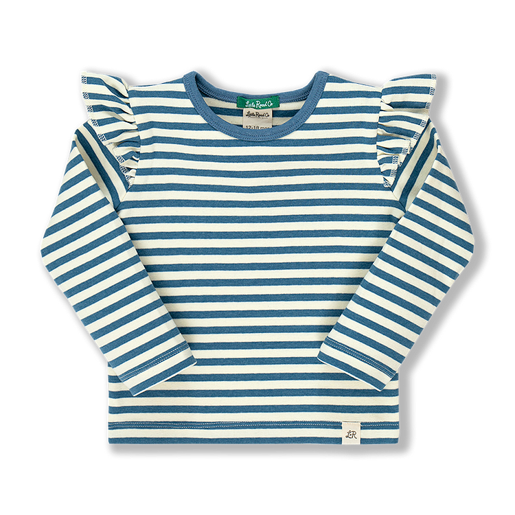Bluefin Classic Stripe Long Sleeve Flutter Top