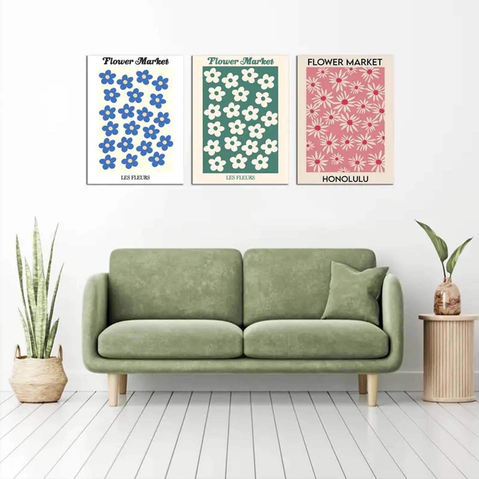 3pcs Flower Poster Wall Art Decoration Canvas Printing Picture Cores Frameles 12×16in/30×40cm