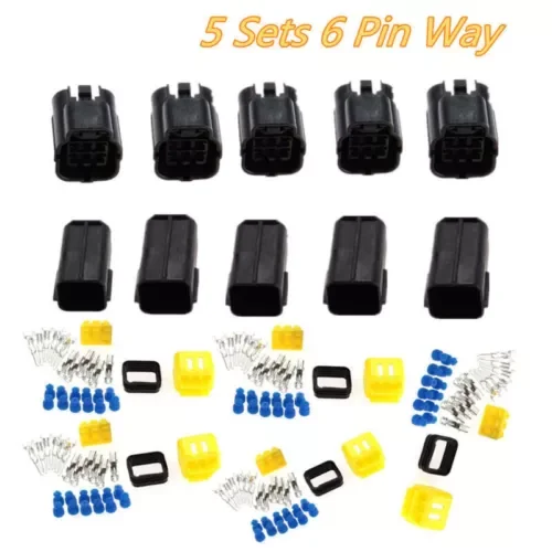 Dronehint 5 Kits 6 Pin Way Sealed Waterproof Electrical Wire Connector Plug Terminal Set (For: GMC) Parts