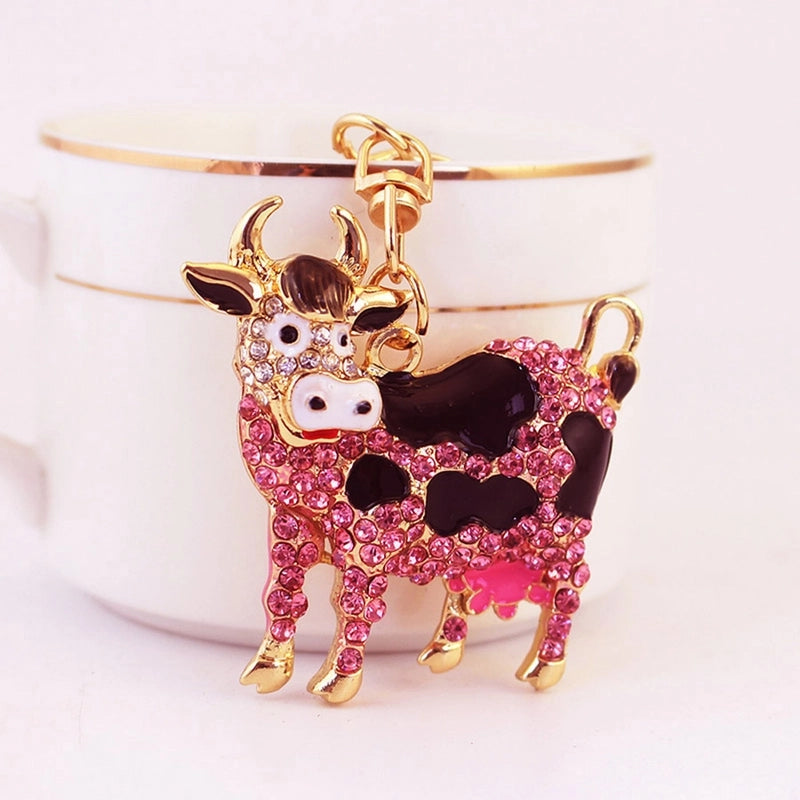 Classic Style Cows Alloy Inlay Rhinestones Women’s Keychain
