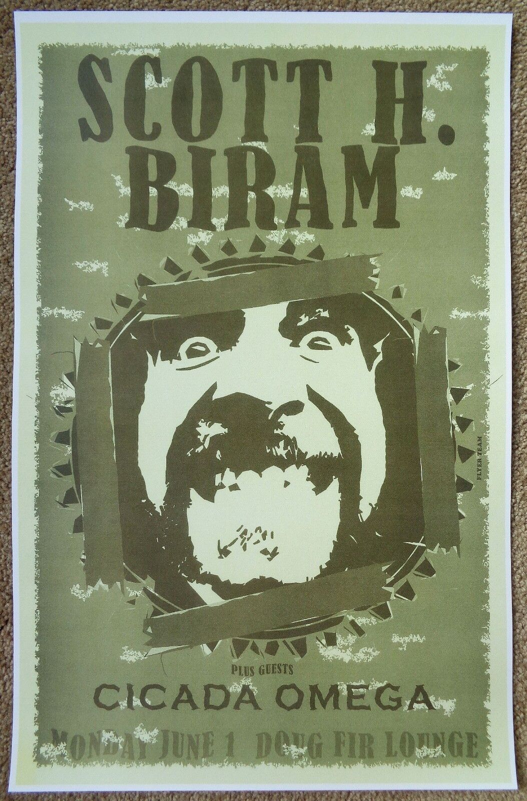 SCOTT BIRAM 2009 Gig POSTER Portland Oregon Concert