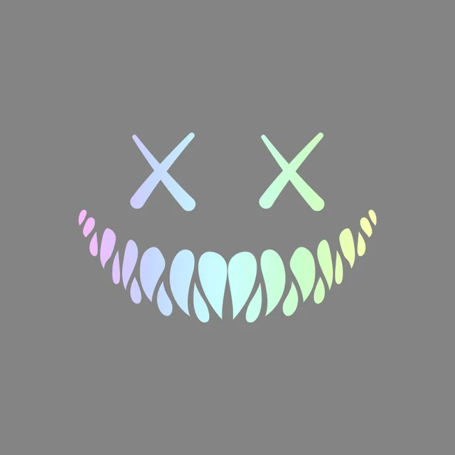 Car reflective devil smiley face sticker