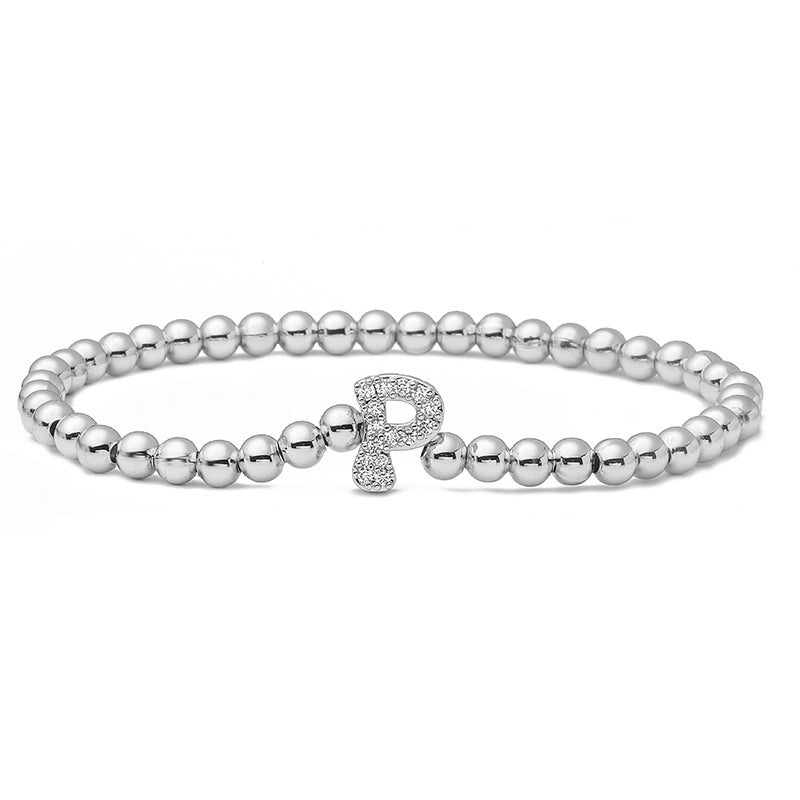 Vintage Style Minimalist Classic Style Letter Copper Zircon 18K Gold Plated Inlay Bracelets