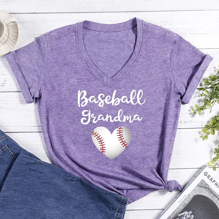baseball V-neck T Shirt