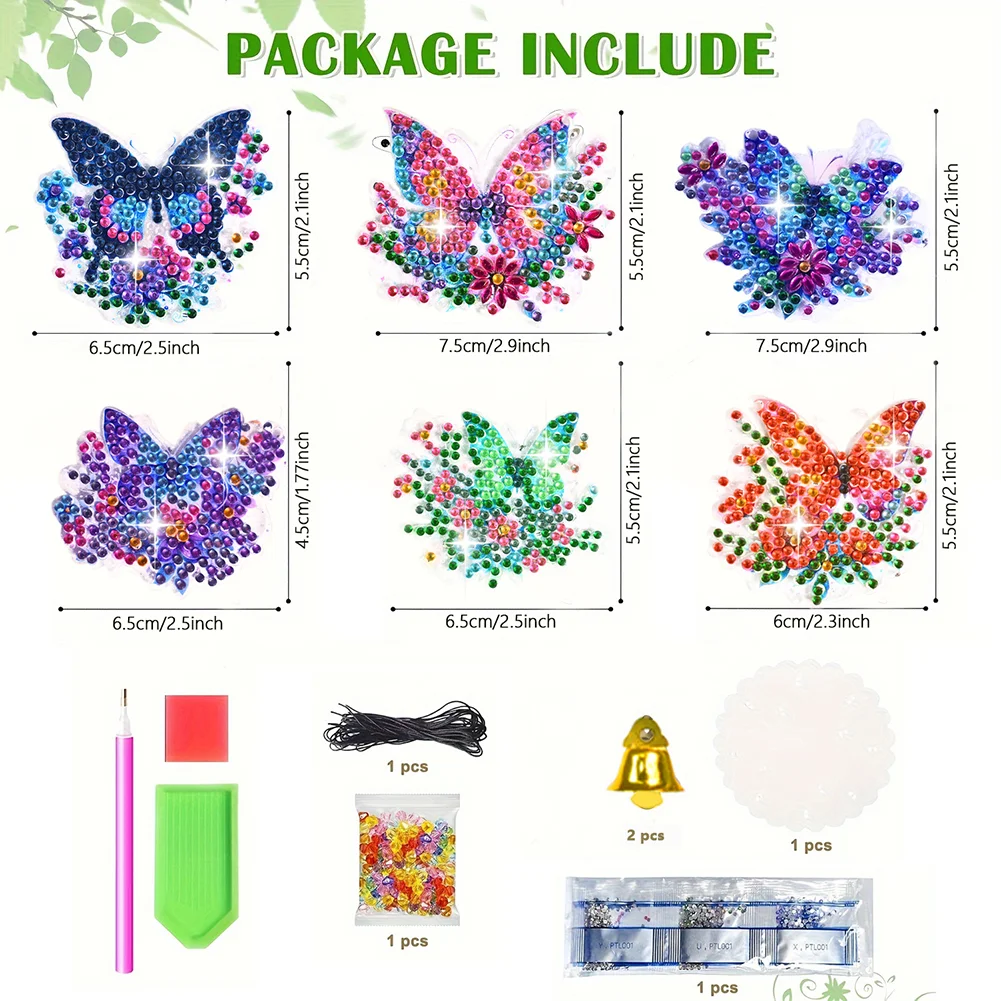 DIY Butterfly Diamond Art Sun Catcher Butterfly DIY Crystal Wind Chime for Window