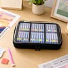 Bo&icirc;te de rangement transparente pour peinture en diamant avec sac &agrave; poign&eacute;e et autocollants, bo&icirc;te de rangement portable pour peinture en diamant, bo&icirc;te de rangement &agrave; perles pour accessoires et outils de peinture en diamant (32 pi&egrave;ces 