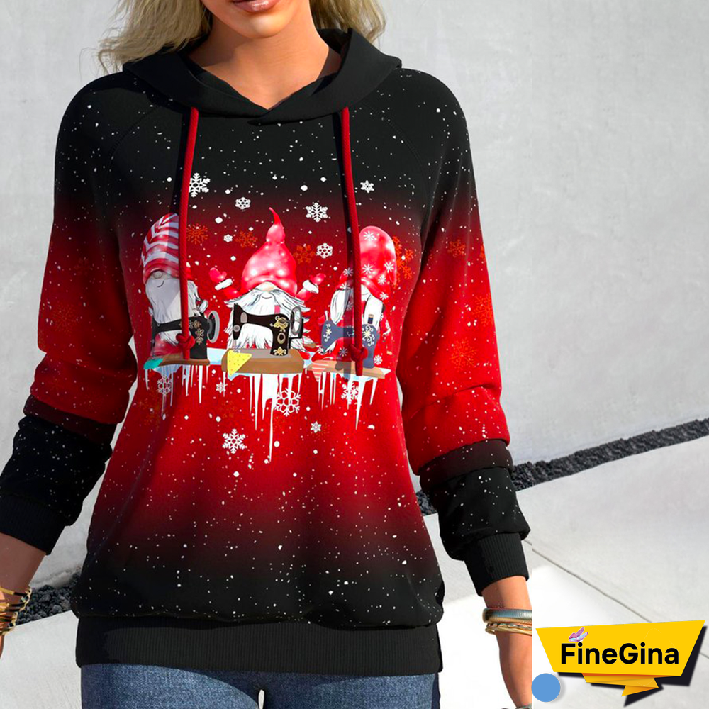 Red Long Sleeve Print Sweatshirt