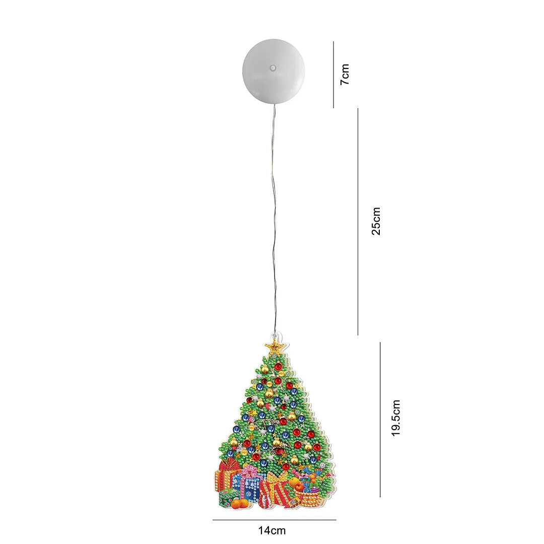 5D Christmas Diamond Painting Hanging Light Festive Rhinestone Lamp Pendant