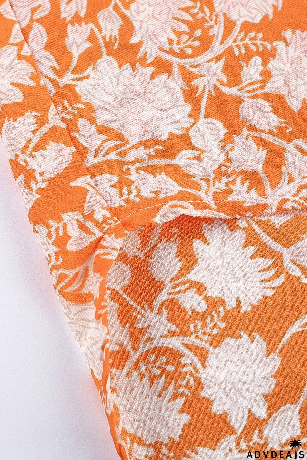 Dotted Print V Neck Drape Front Blouse