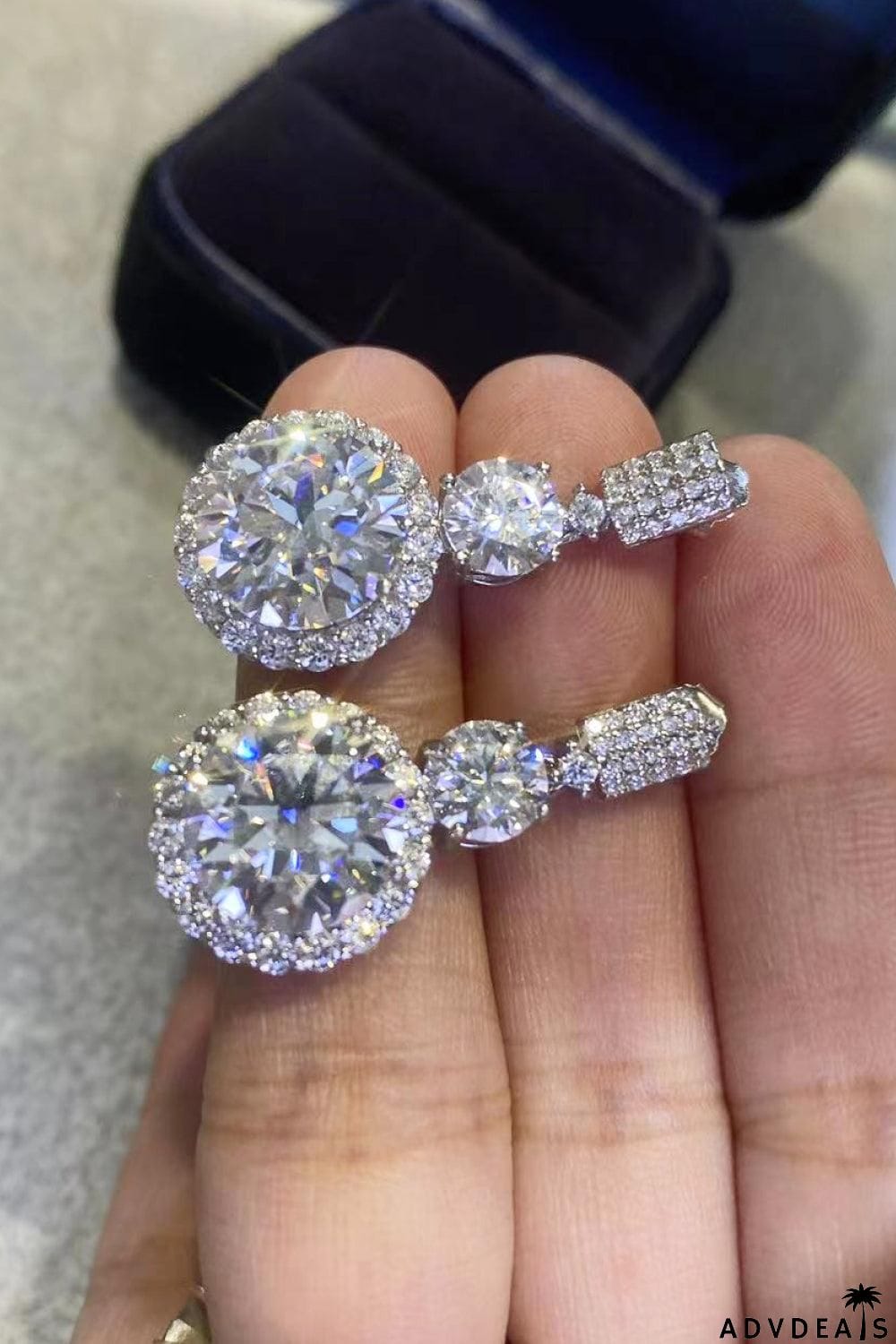 12 Carat Moissanite Platinum-Plated Drop Earrings