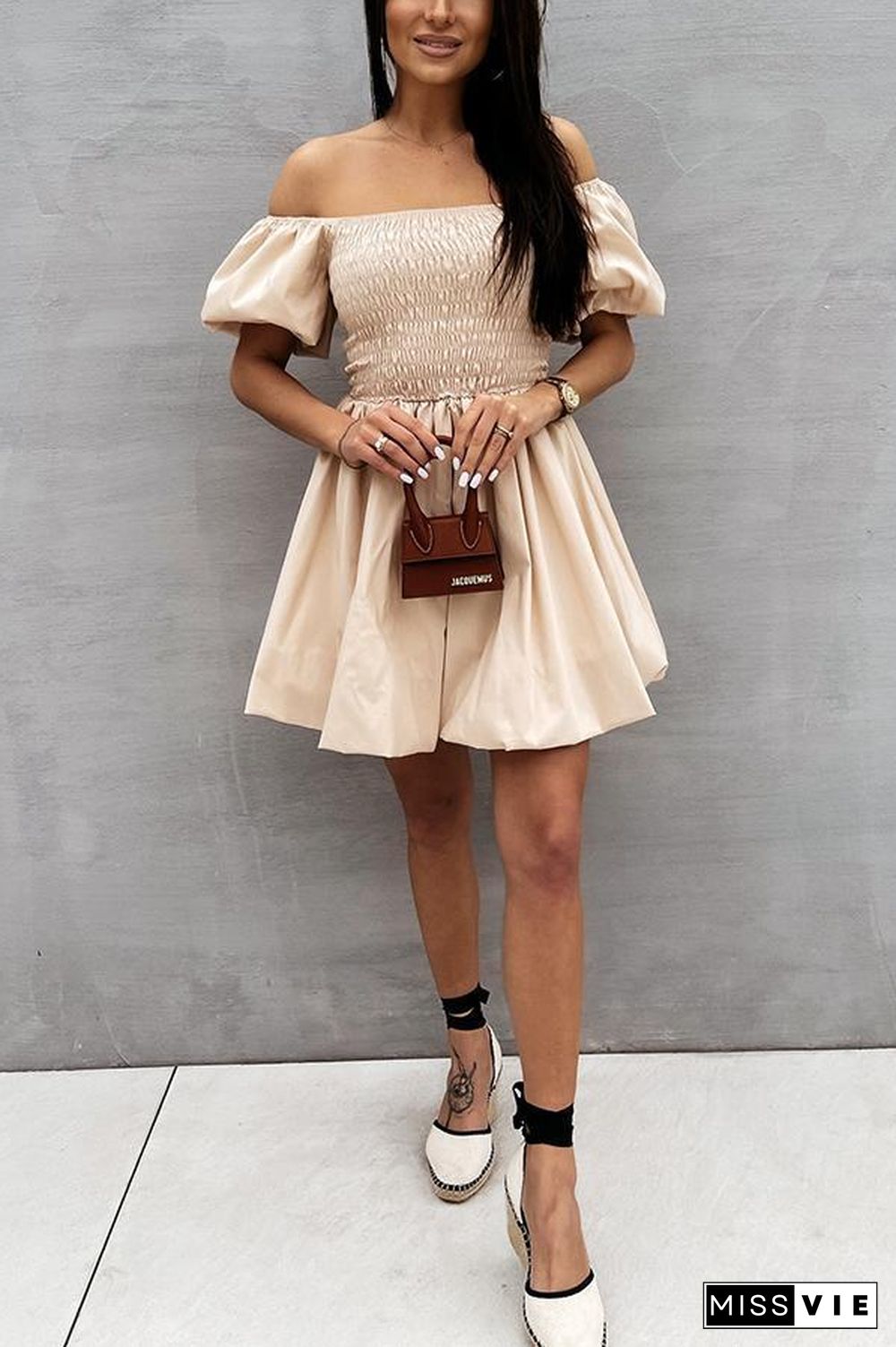 Puff Sleeve Mini Dress P14299