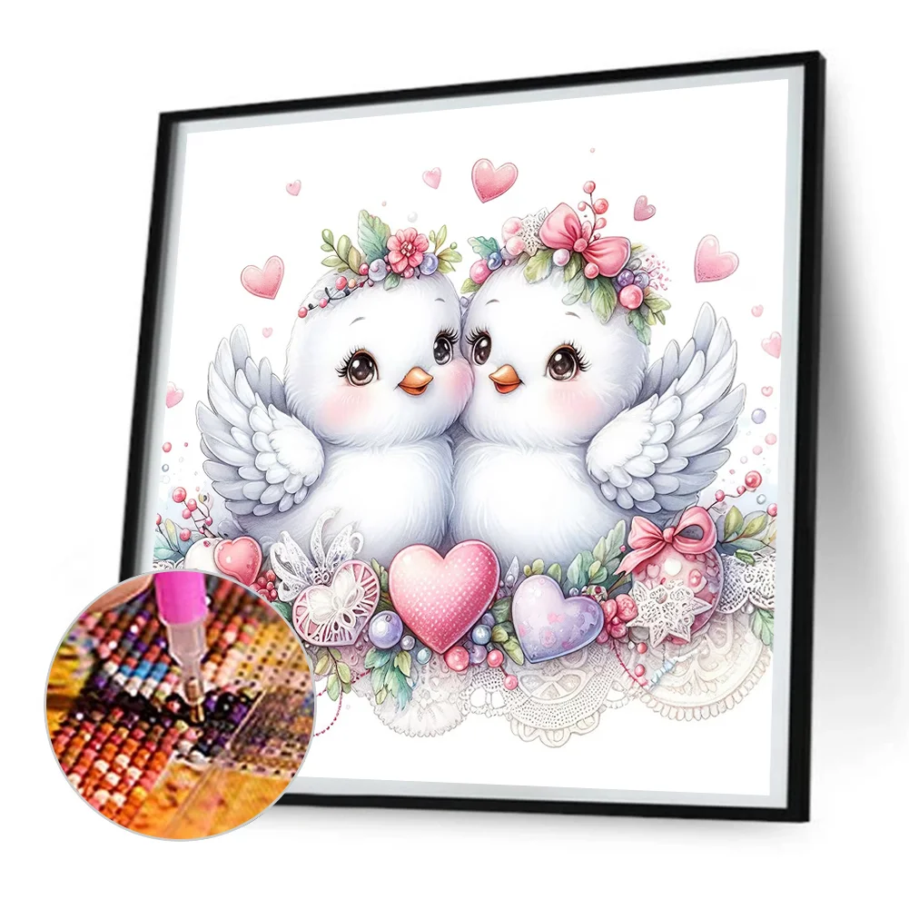 Diamond Painting - Full Round Drill - Cute Pigeon(Canvas|30*30cm)
