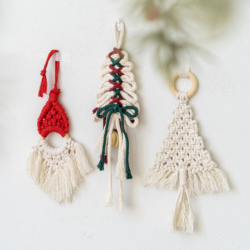 "Hromeo Hand-woven Christmas Tree Ornaments - Perfect Holiday Car Decor"