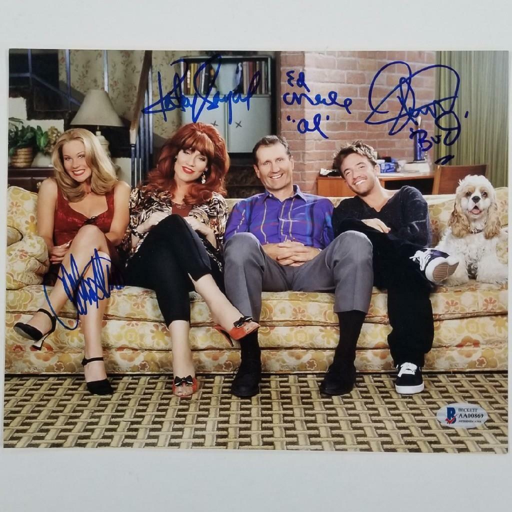 Married With Children Cast (4) signed 8x10 Photo Poster painting O'Neill Sagal Applegate ~ BAS