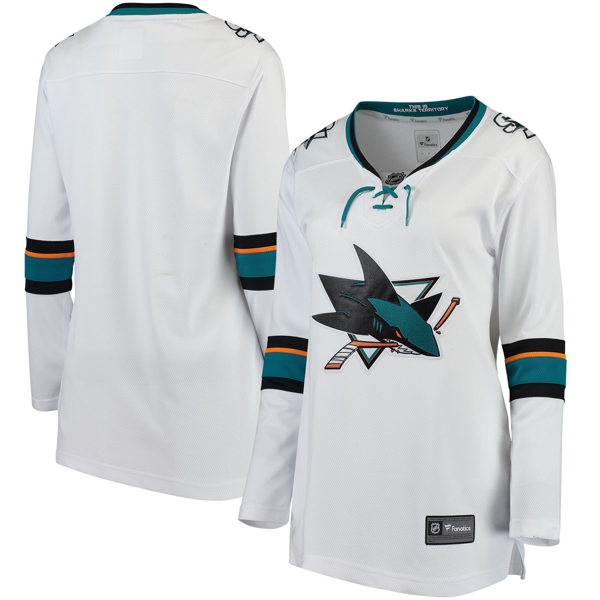 San Jose Sharks Fanatics Women&rsquo;s Away Breakaway Jersey &ndash; White mysite