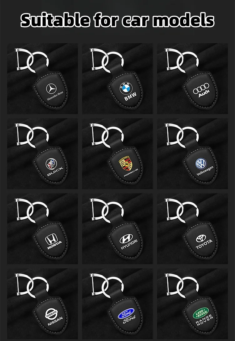 High-end genuine leather car key pendant with car LOGO