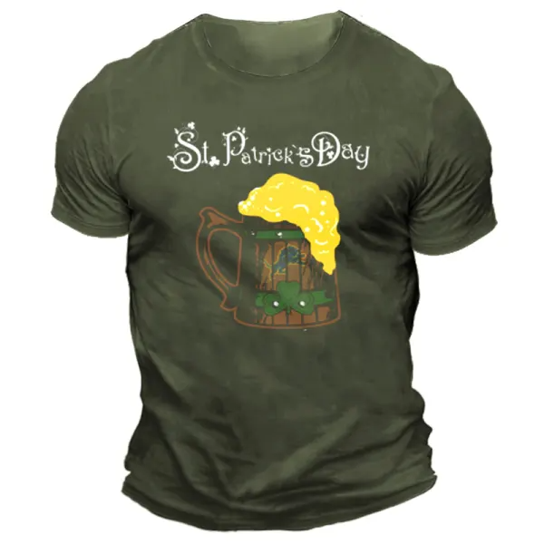 Men's NFL Detroit Lions St. Patrick's Day Beer Short Sleeve T-Shirt ctolen