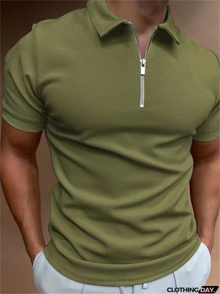 Summer Short Sleeve White Polo Shirt Mens
