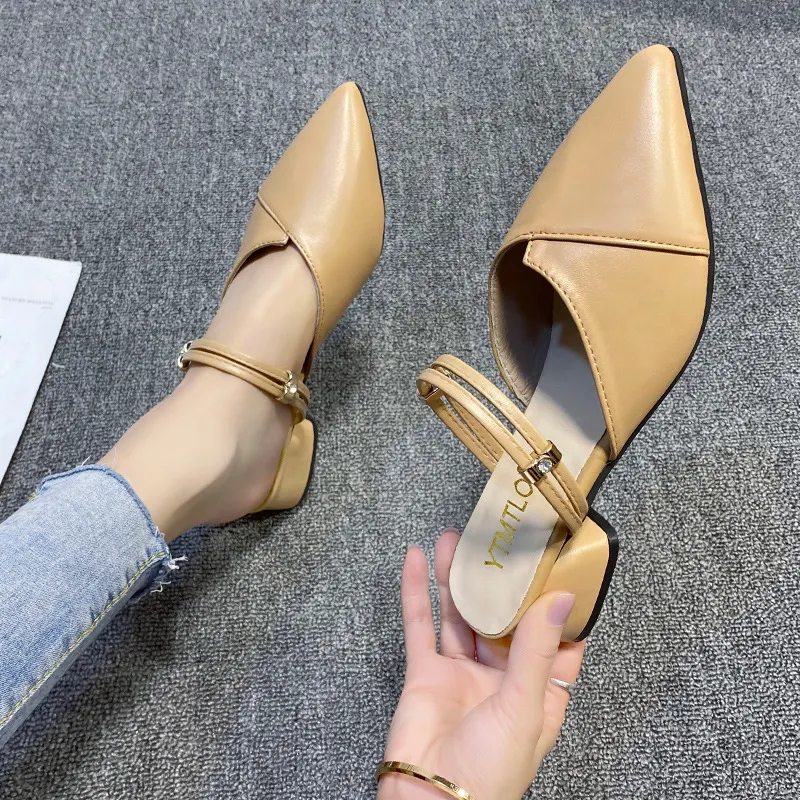 Breakj Breakj And Cool Slippers Women's Summer 2025 Bag Head Half Slippers Korean Version Of The Inside And Outside Two High And Women's Shoes Super High