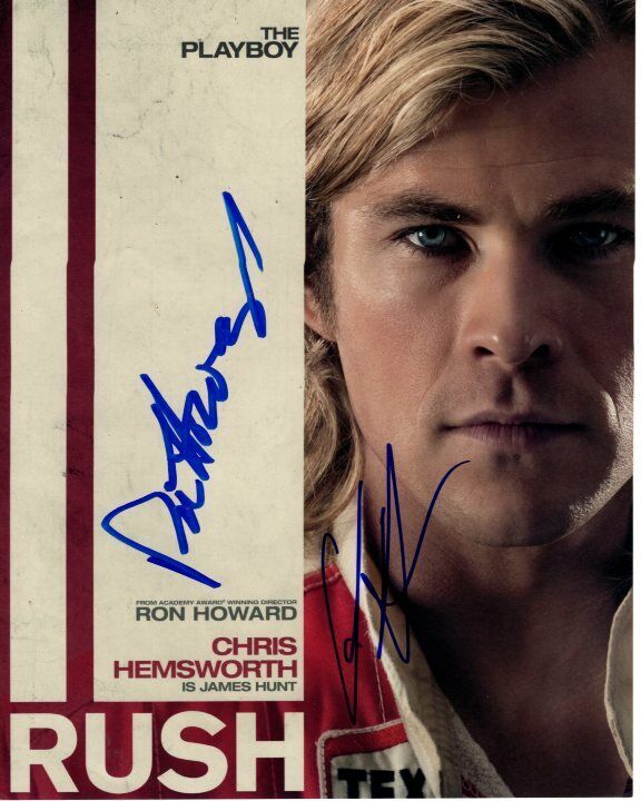 CHRIS HEMSWORTH and RON HOWARD signed autographed RUSH 8x10 Photo Poster painting