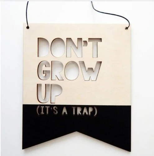 INS Nordic Style Positive Slogan Banner Garland Wooden Wall Hanging Ornament For Kids Room Decoration Nursery Photography Props