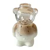 Cute Bear Glass Cup Cartoon Bear Shaped Coffee Mug Beverage Glasses (No Straw)