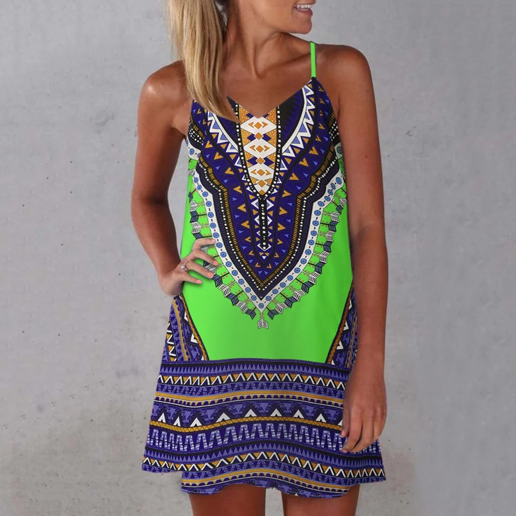 Women's Summer Ethnic Style Suspender Dress