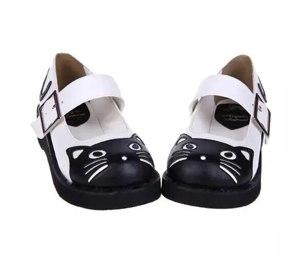 VCshoes Mori Girl Lolita Shoes Woman Cosplay Shoes Lady Low Heels Wedges Pumps Women Shoe Lovely Cat Face Buckle
