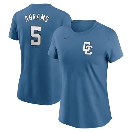 Women's Washington Nationals #5 CJ Abrams  Blue 2025 City Connect Fuse Name & Number 2.0 T-Shirt