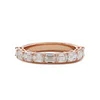 14K Rose Gold 4*3mm Emerald Cut Lab Diamond East-West Orientation Half Eternity Ring