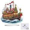 (US Local)Xmas Sailboat DIY Table Top Diamond Painting Desktop Ornaments Kit