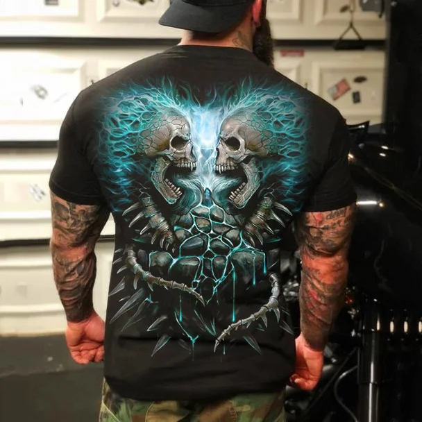 3D Skull Skeleton Couple Mens Classic T-Shirt
