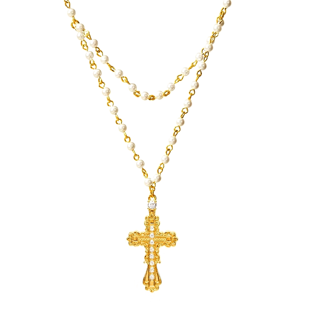 Everette Cross Necklace in Gold