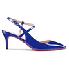 啦啦啦65mm Women Slingback Pumps Ankle Strap Jenlove Stiletto Mid Heel Close Pointed Toe Dress Red Bottoms Shoes  James Yang