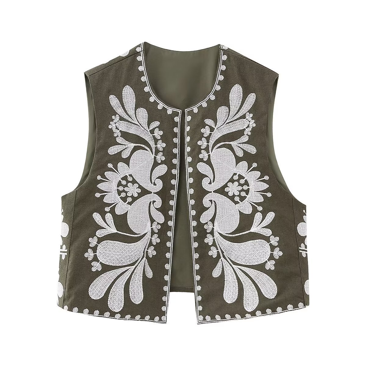 Elegant Embroidered Floral Vest