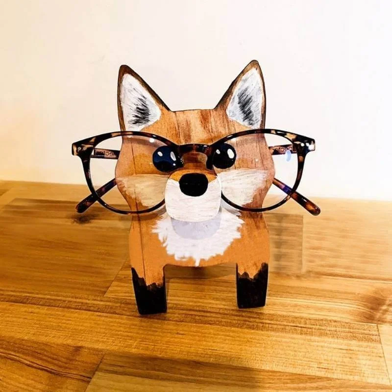 VigorDaily Handmade Glasses Stand Red Fox